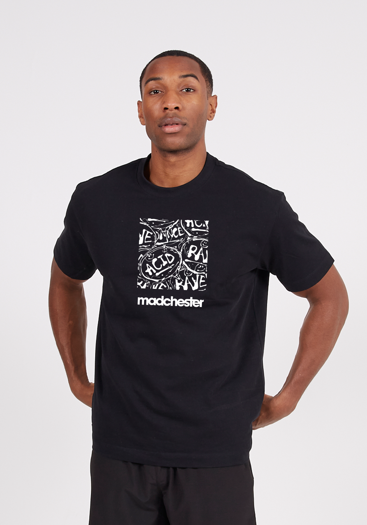 ACID RAVE CHEST PRINT TEE - WHITE PRINT